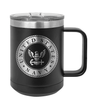 Load image into Gallery viewer, Navy Laser Engraved Mug (Etched)
