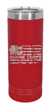 Load image into Gallery viewer, U.S. Marine Corps Flag Laser Engraved Skinny Tumbler (Etched)
