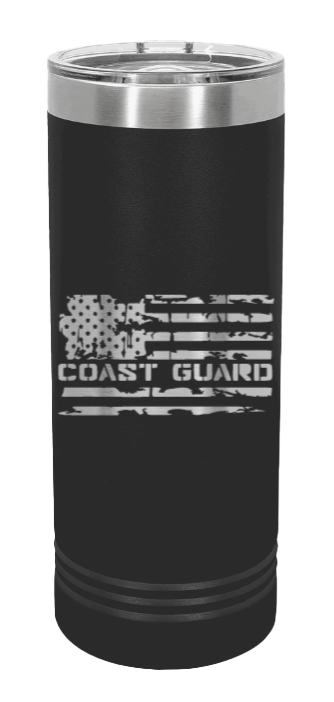 U.S. Coast Guard Flag Laser Engraved Skinny Tumbler (Etched)