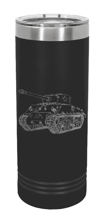 Tank Laser Engraved Skinny Tumbler (Etched)