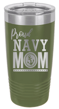 Load image into Gallery viewer, Proud U.S. Navy Mom Laser Engraved Tumbler (Etched)
