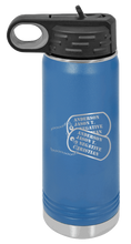 Load image into Gallery viewer, Dog Tags Laser Engraved Water Bottle (Etched)
