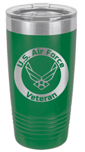Load image into Gallery viewer, Air Force Veteran Laser Engraved Tumbler (Etched)
