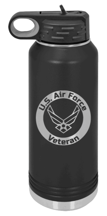 Air Force Veteran Laser Engraved Water Bottle (Etched)