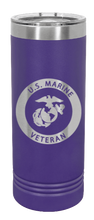 Load image into Gallery viewer, Marine Veteran Laser Engraved Skinny Tumbler (Etched)
