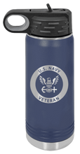 Load image into Gallery viewer, Navy Veteran Laser Engraved Water Bottle (Etched)
