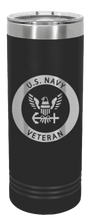 Load image into Gallery viewer, Navy Veteran Laser Engraved Skinny Tumbler (Etched)
