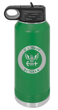 Load image into Gallery viewer, Navy Veteran Laser Engraved Water Bottle (Etched)
