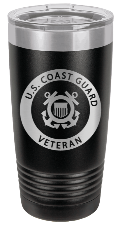 Coast Guard Veteran Laser Engraved Tumbler (Etched)