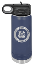 Load image into Gallery viewer, Coast Guard Veteran Laser Engraved Water Bottle (Etched)
