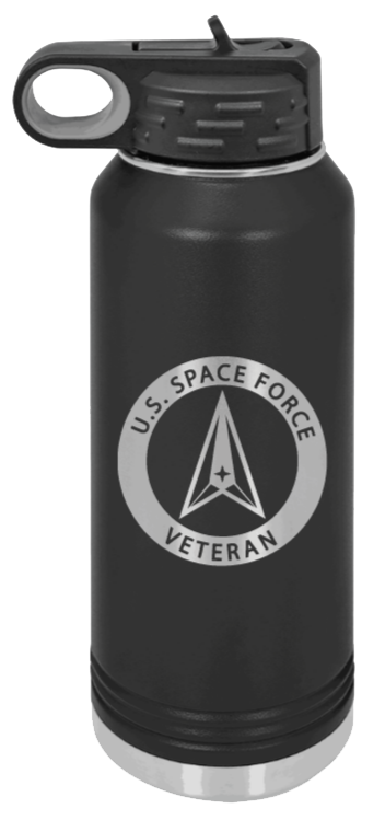Space Force Veteran Laser Engraved Water Bottle (Etched)