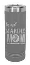 Load image into Gallery viewer, Proud U.S. Marine Mom Laser Engraved Skinny Tumbler (Etched)
