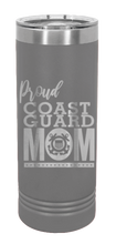 Load image into Gallery viewer, Proud U.S. Coast Guard Mom Laser Engraved Skinny Tumbler (Etched)

