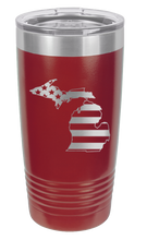 Load image into Gallery viewer, Michigan State American Flag Laser Engraved Tumbler (Etched)
