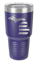 Load image into Gallery viewer, Michigan State American Flag Laser Engraved Tumbler (Etched)
