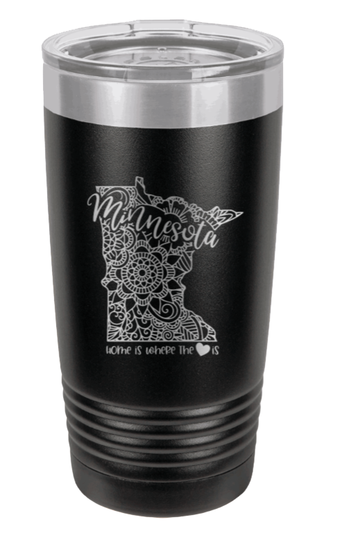 Minnesota - Home Is Where the Heart is Laser Engraved Tumbler (Etched)