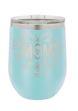 Load image into Gallery viewer, Mom Heart Laser Engraved Wine Tumbler (Etched)
