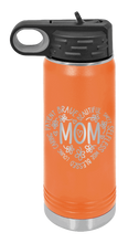 Load image into Gallery viewer, Mom Heart Laser Engraved Water Bottle (Etched)
