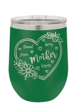 Load image into Gallery viewer, Mother with Names - Customizable - Laser Engraved Wine Tumbler (Etched)
