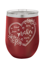 Load image into Gallery viewer, Mother with Names - Customizable - Laser Engraved Wine Tumbler (Etched)
