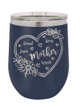 Load image into Gallery viewer, Mother with Names - Customizable - Laser Engraved Wine Tumbler (Etched)
