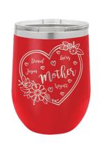 Load image into Gallery viewer, Mother with Names - Customizable - Laser Engraved Wine Tumbler (Etched)
