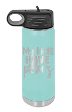 Load image into Gallery viewer, My Kids have Paws Laser Engraved Water Bottle (Etched)
