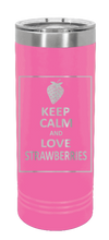 Load image into Gallery viewer, Keep Calm and Love Strawberries Laser Engraved Skinny Tumbler (Etched)
