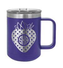 Load image into Gallery viewer, Strawberry Monogram Laser Engraved Mug (Etched)
