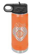 Load image into Gallery viewer, Strawberry Monogram Laser Engraved Water Bottle (Etched)
