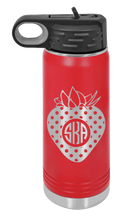 Load image into Gallery viewer, Strawberry Monogram Laser Engraved Water Bottle (Etched)
