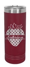 Load image into Gallery viewer, Strawberry Name Laser Engraved Skinny Tumbler (Etched)
