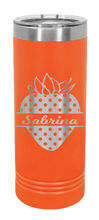 Load image into Gallery viewer, Strawberry Name Laser Engraved Skinny Tumbler (Etched)
