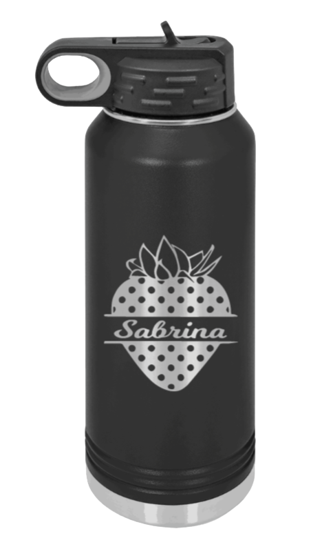 Strawberry Name 1 Laser Engraved Water Bottle (Etched)