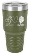 Load image into Gallery viewer, Peace Love and Strawberries Laser Engraved Tumbler (Etched)
