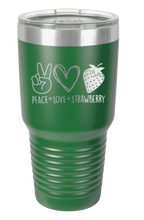 Load image into Gallery viewer, Peace Love and Strawberries Laser Engraved Tumbler (Etched)
