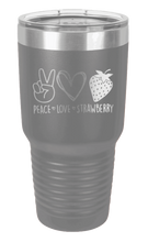 Load image into Gallery viewer, Peace Love and Strawberries Laser Engraved Tumbler (Etched)
