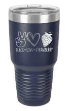 Load image into Gallery viewer, Peace Love and Strawberries Laser Engraved Tumbler (Etched)
