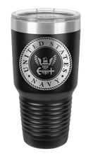 Load image into Gallery viewer, Navy Laser Engraved Tumbler (Etched)
