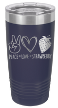 Load image into Gallery viewer, Peace Love and Strawberries Laser Engraved Tumbler (Etched)
