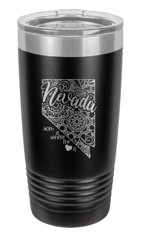 Nevada - Home Is Where the Heart is Laser Engraved Tumbler (Etched)