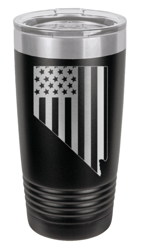 Nevada State American Flag Laser Engraved Tumbler (Etched)