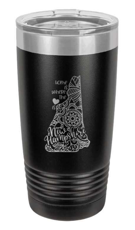 New Hampshire - Home Is Where the Heart is Laser Engraved Tumbler (Etched)