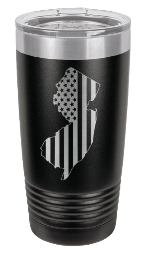 New Jersey State American Flag Laser Engraved Tumbler (Etched)