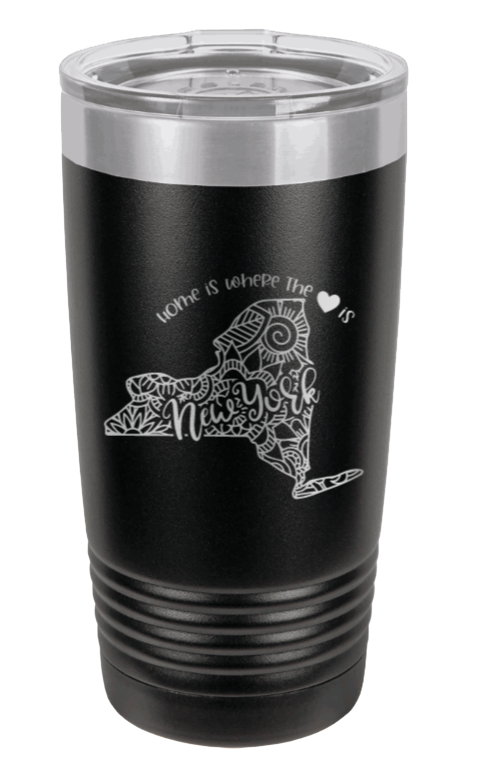 New York - Home Is Where the Heart is Laser Engraved Tumbler (Etched)