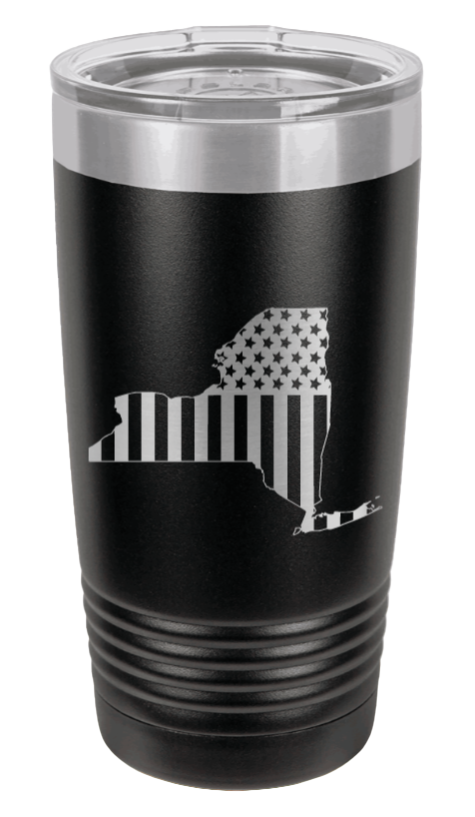 New York State American Flag Laser Engraved Tumbler (Etched)