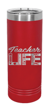 Load image into Gallery viewer, Teacher Life Laser Engraved Skinny Tumbler (Etched)
