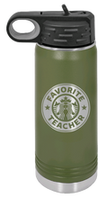 Load image into Gallery viewer, Favorite Teacher Laser Engraved Water Bottle (Etched)
