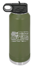 Load image into Gallery viewer, Coast Guard Flag Laser Engraved Water Bottle (Etched)
