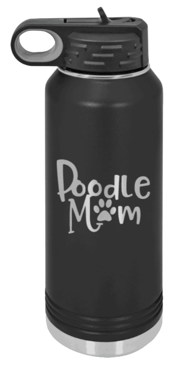 Poodle Mom Laser Engraved Water Bottle (Etched)